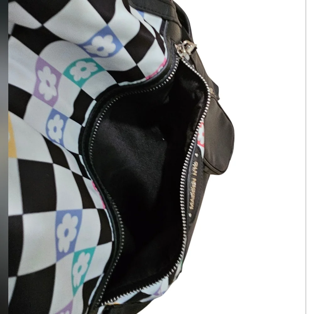 Madden NYC Checkered Flower Dome Backpack Black 17